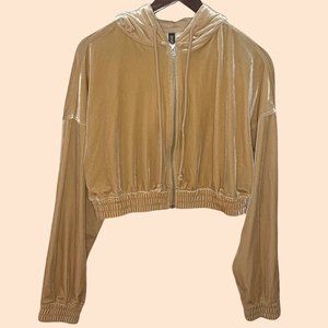 Cropped velour jacket.